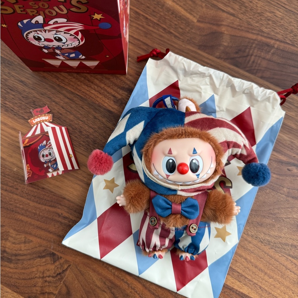 POP MART Why So Serious Plush Pendant Juggling Clown Labubu